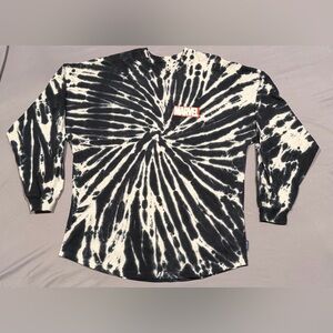 Disney Spirit Jersey Marvel Themed SZ Large Color Black Tie Die EUC